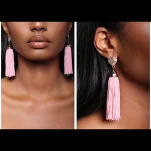 Pink Tassel Earrings